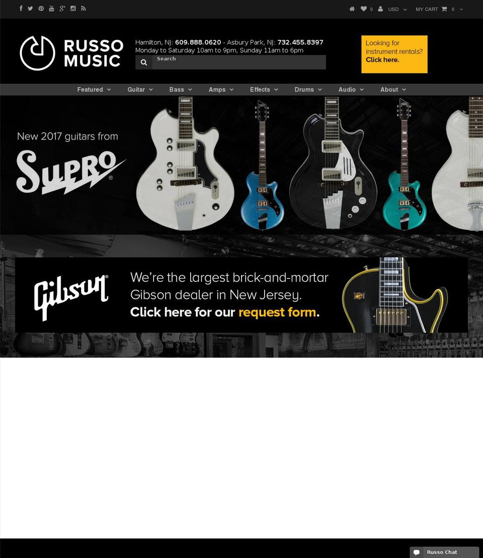 MAIN - Shopify theme site example russomusicnj.com