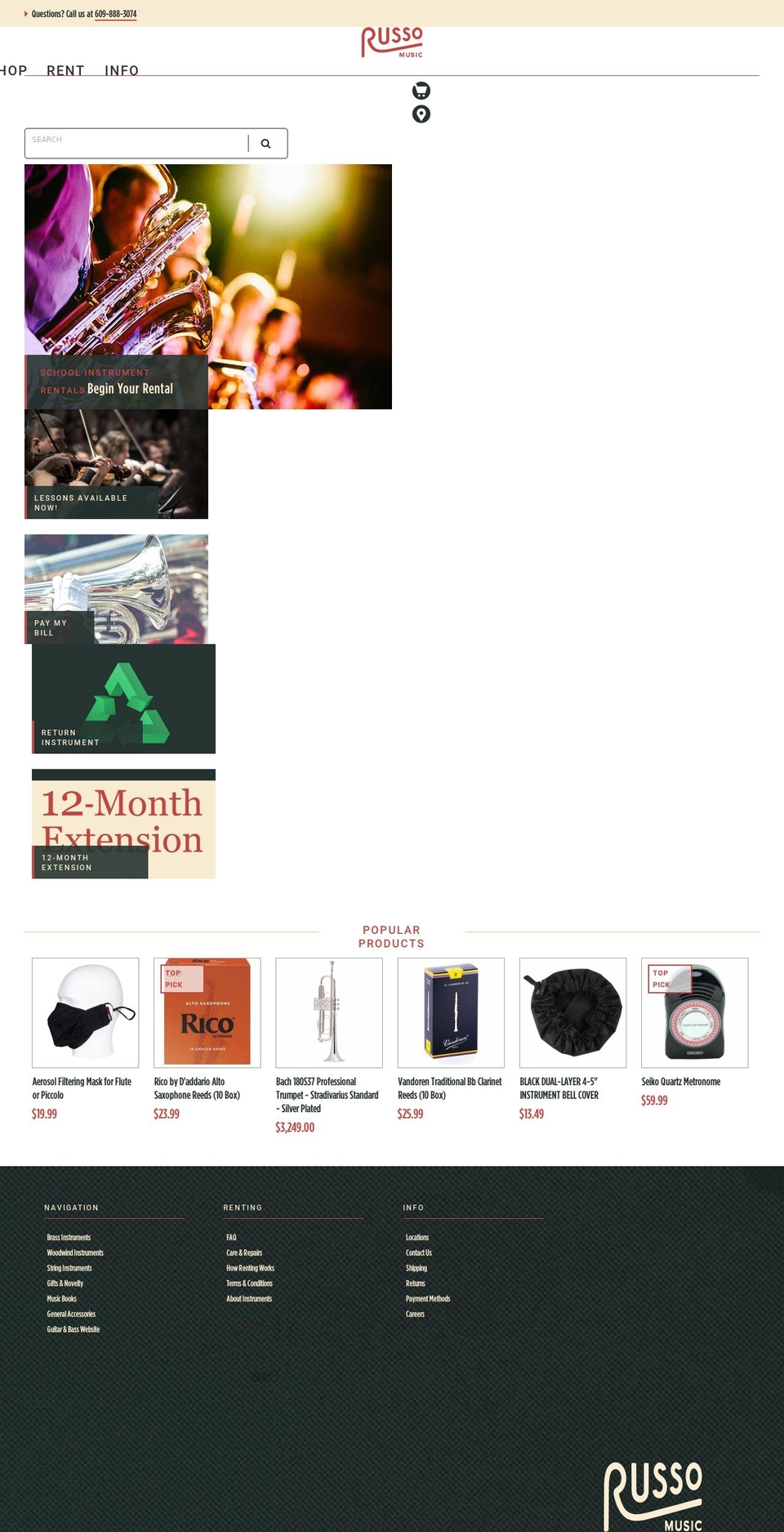 Russo Music Symphonic - Affirm Shopify theme site example russomusicsymphonic.com