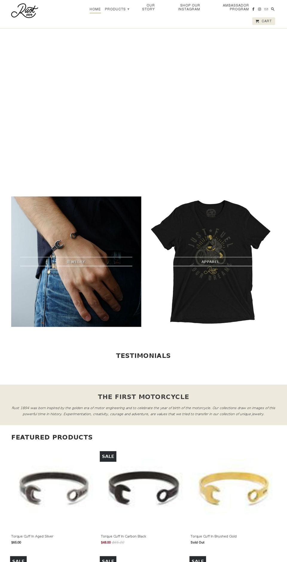 rust1894.com shopify website screenshot