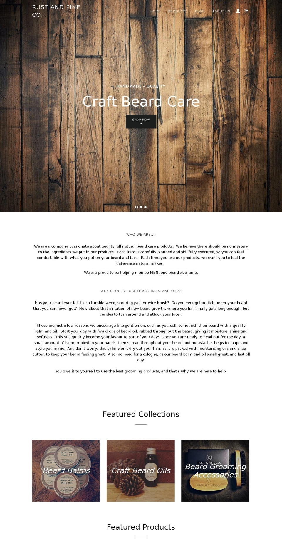 rustandpineco.com shopify website screenshot