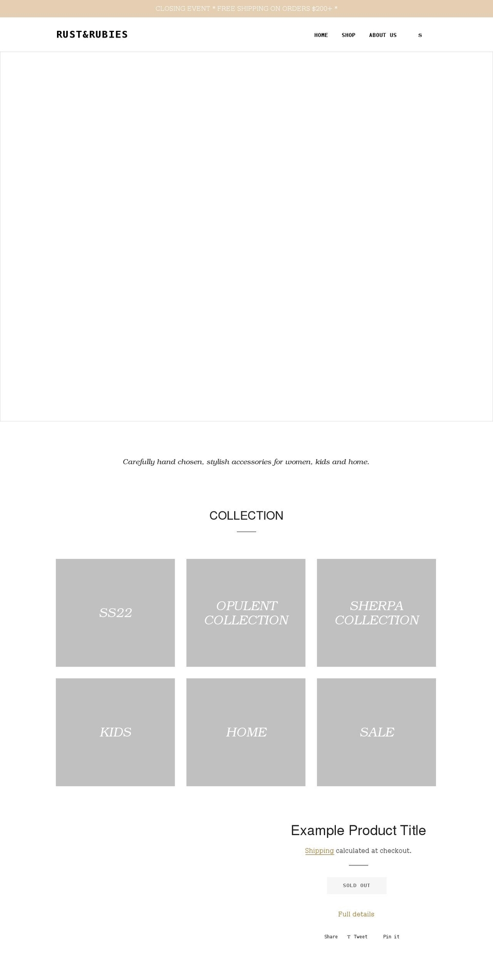 rustandrubies.com shopify website screenshot