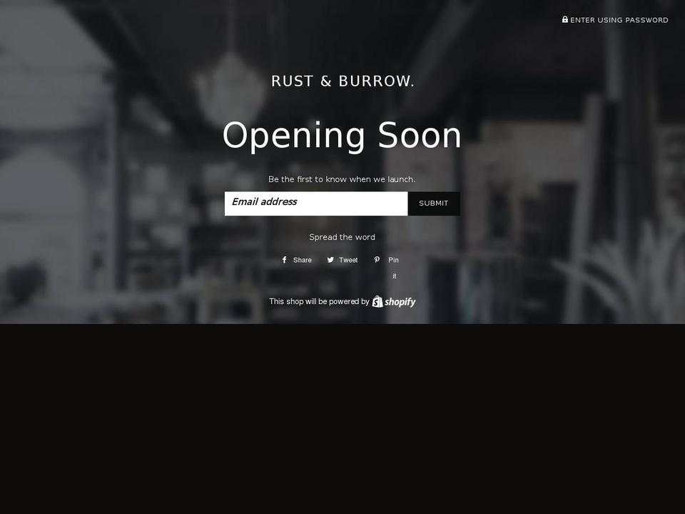 rustburrow.com — Shopify storefront screenshot