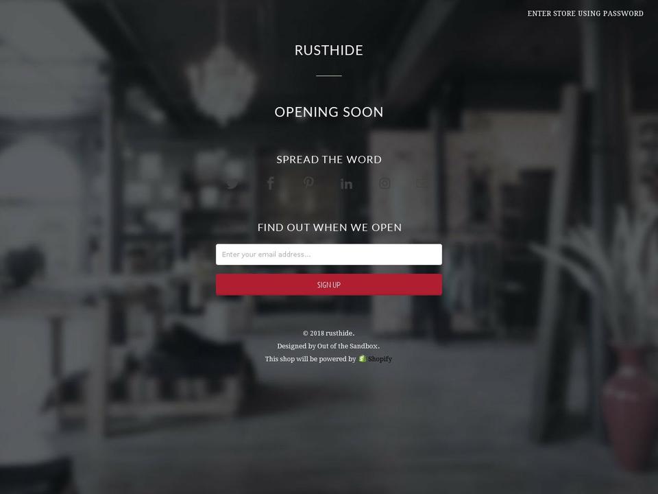 rusthide.com — Shopify storefront screenshot