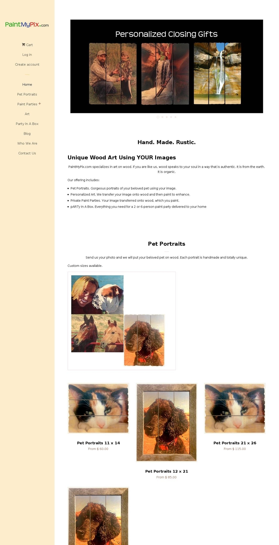 rustic-mtn-art.com shopify website screenshot