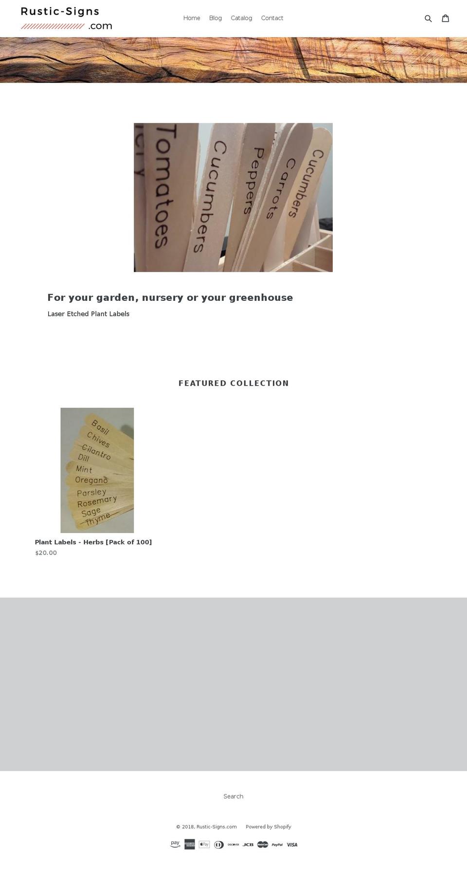 rustic-signs.com — Shopify storefront screenshot