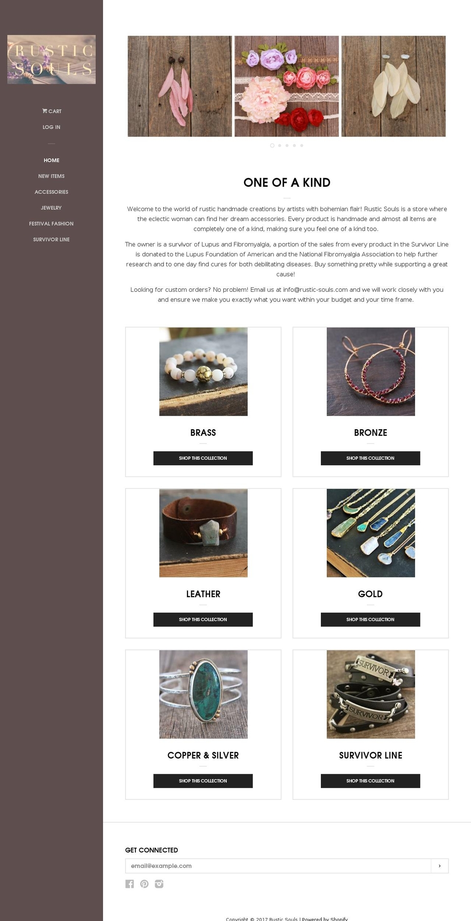 rustic-souls.com shopify website screenshot