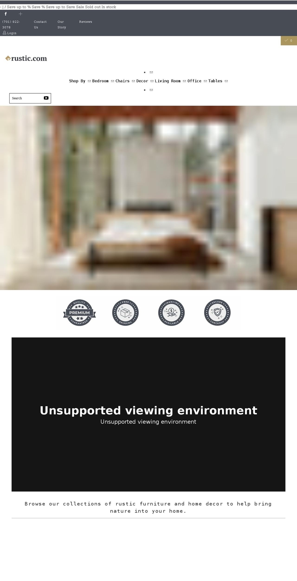 rustic.com shopify website screenshot