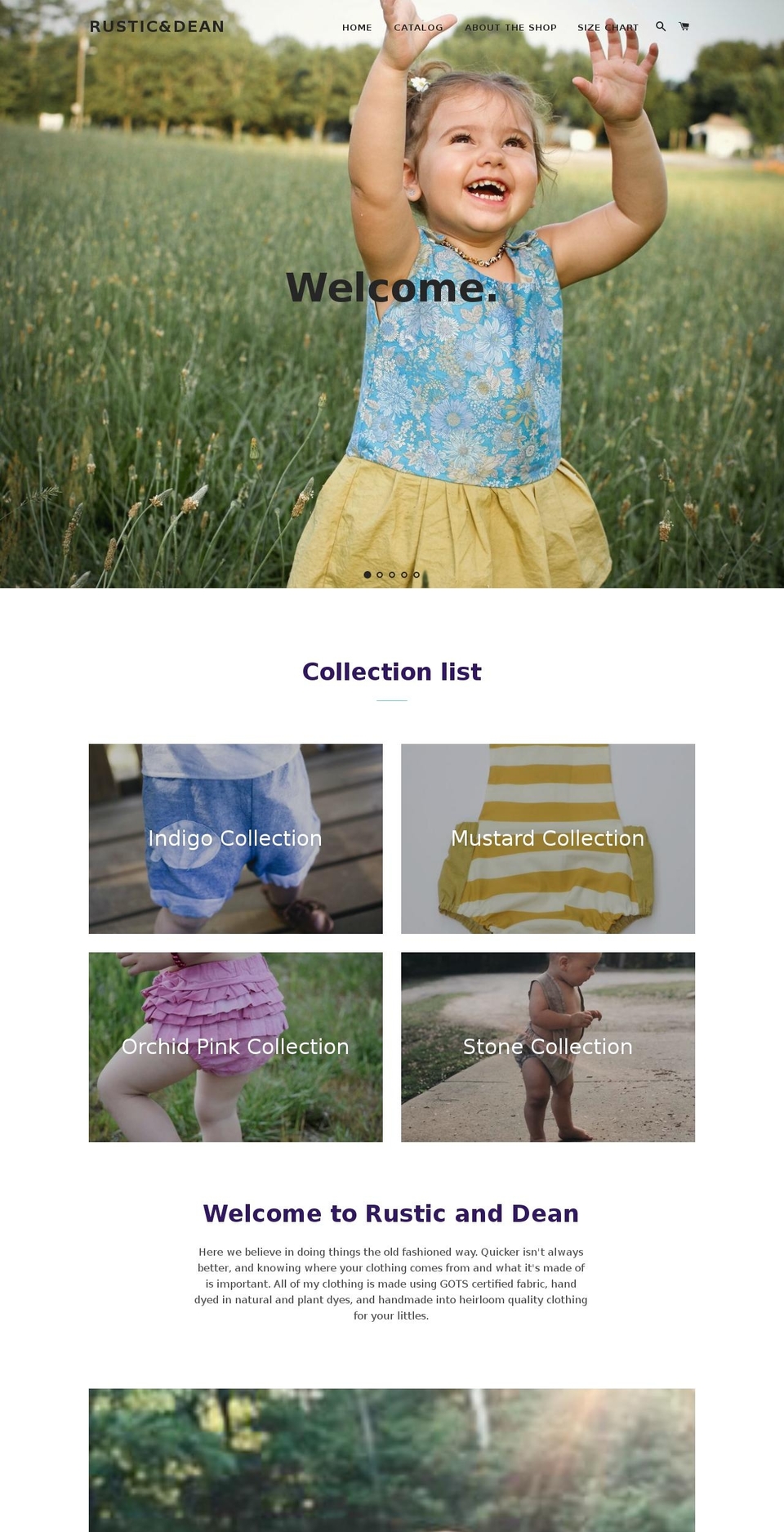 rusticanddean.com — Shopify storefront screenshot