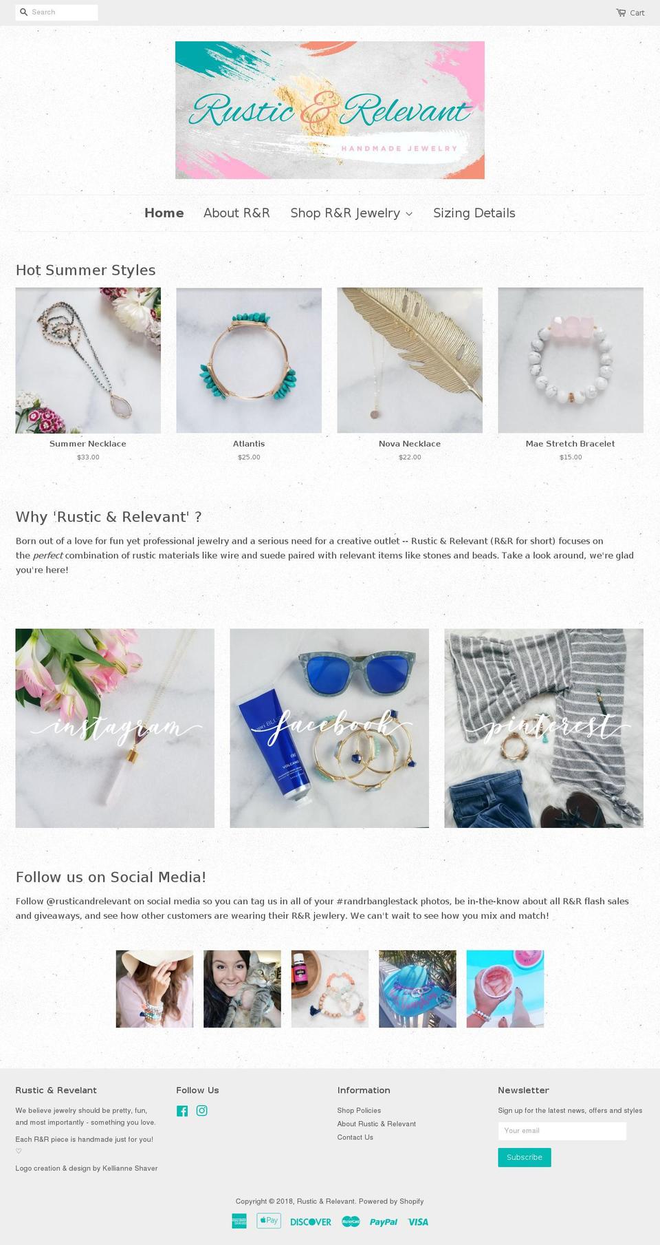 rusticandrelevant.com — Shopify storefront screenshot