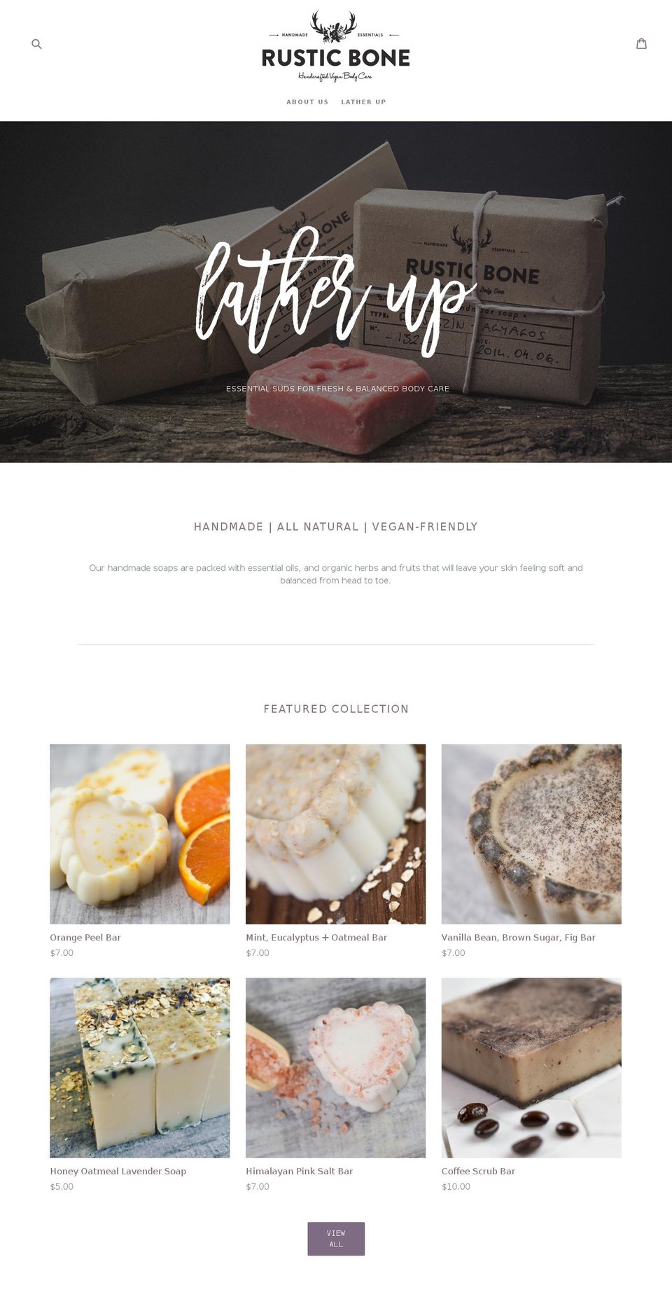 rusticbone.com — Shopify storefront screenshot