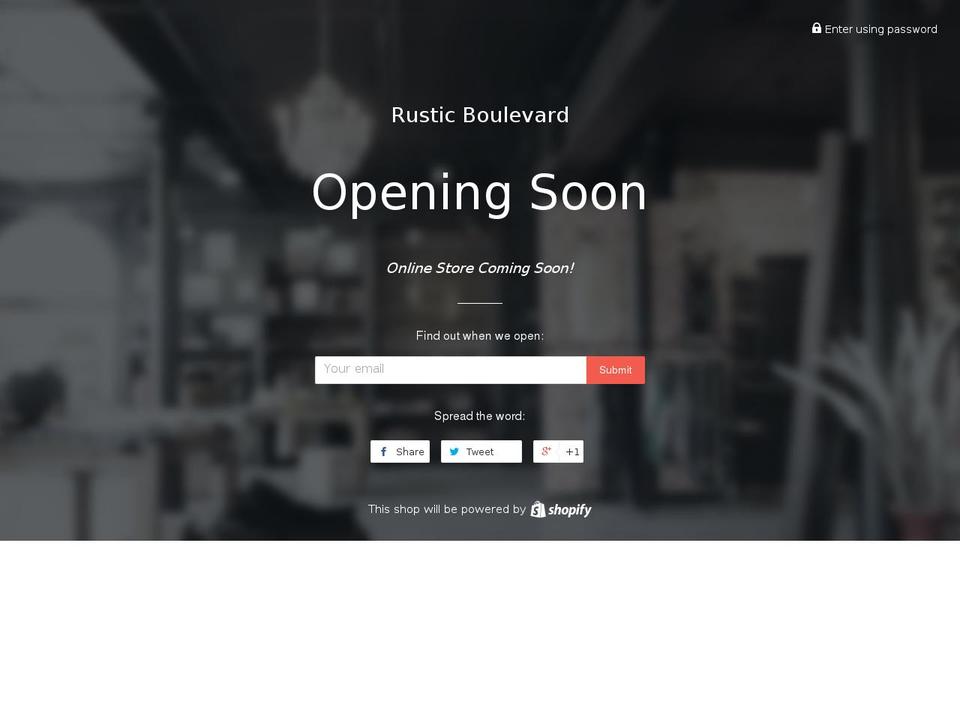rusticboulevard.com shopify website screenshot