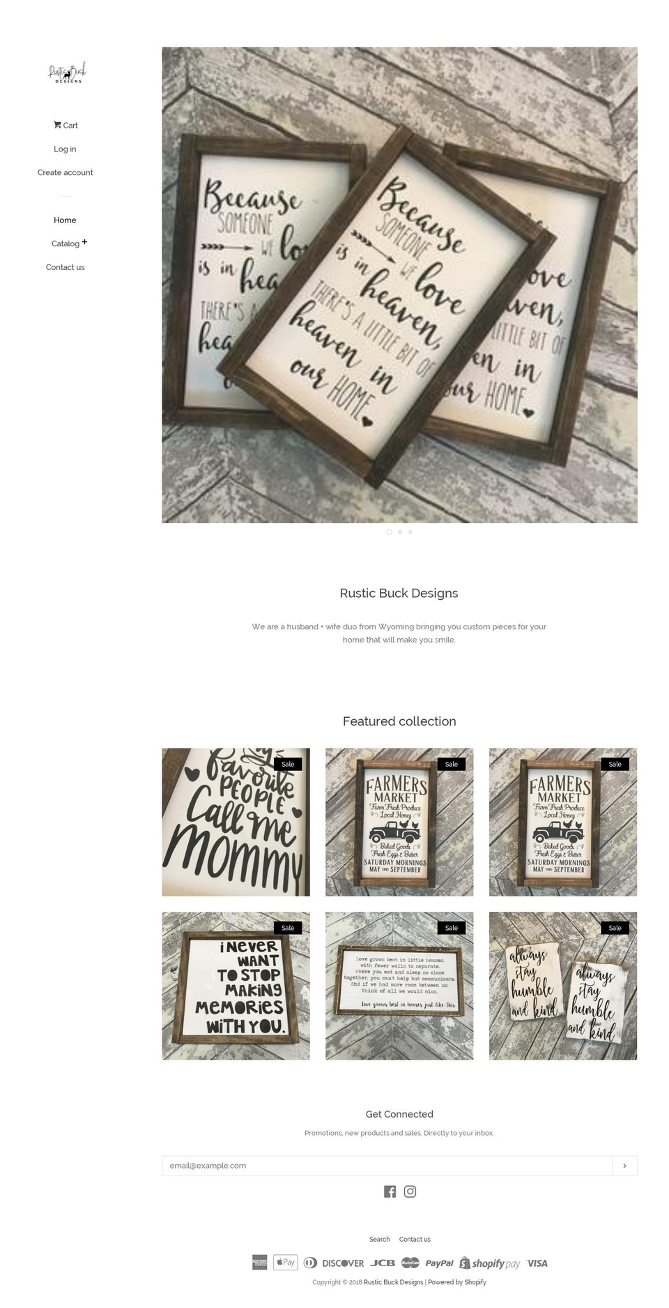 rusticbuckdesigns.com — Shopify storefront screenshot