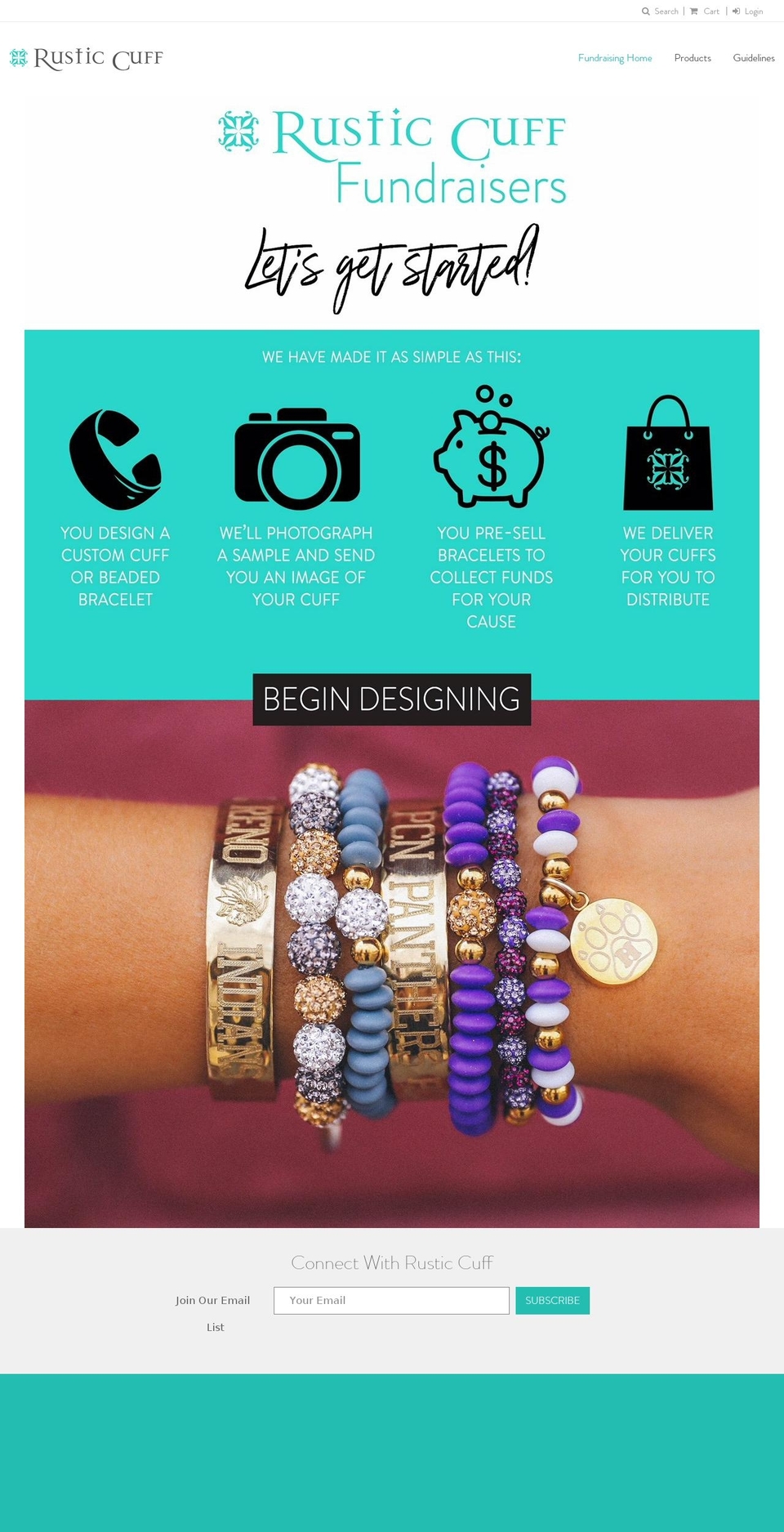 rusticcufffundraisers.com — Shopify storefront screenshot