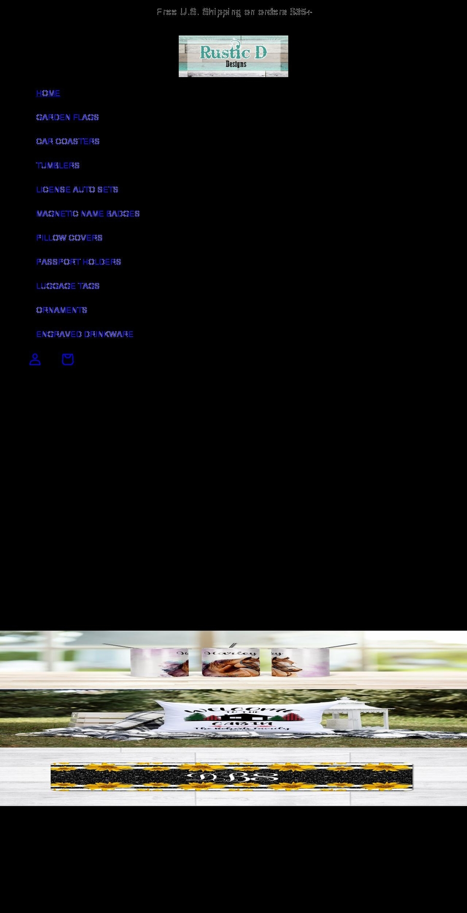 rusticddesigns.com shopify website screenshot