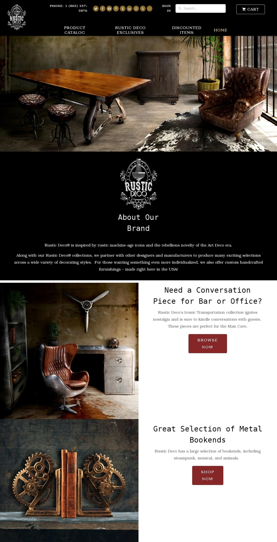 rusticdeco.com shopify website screenshot