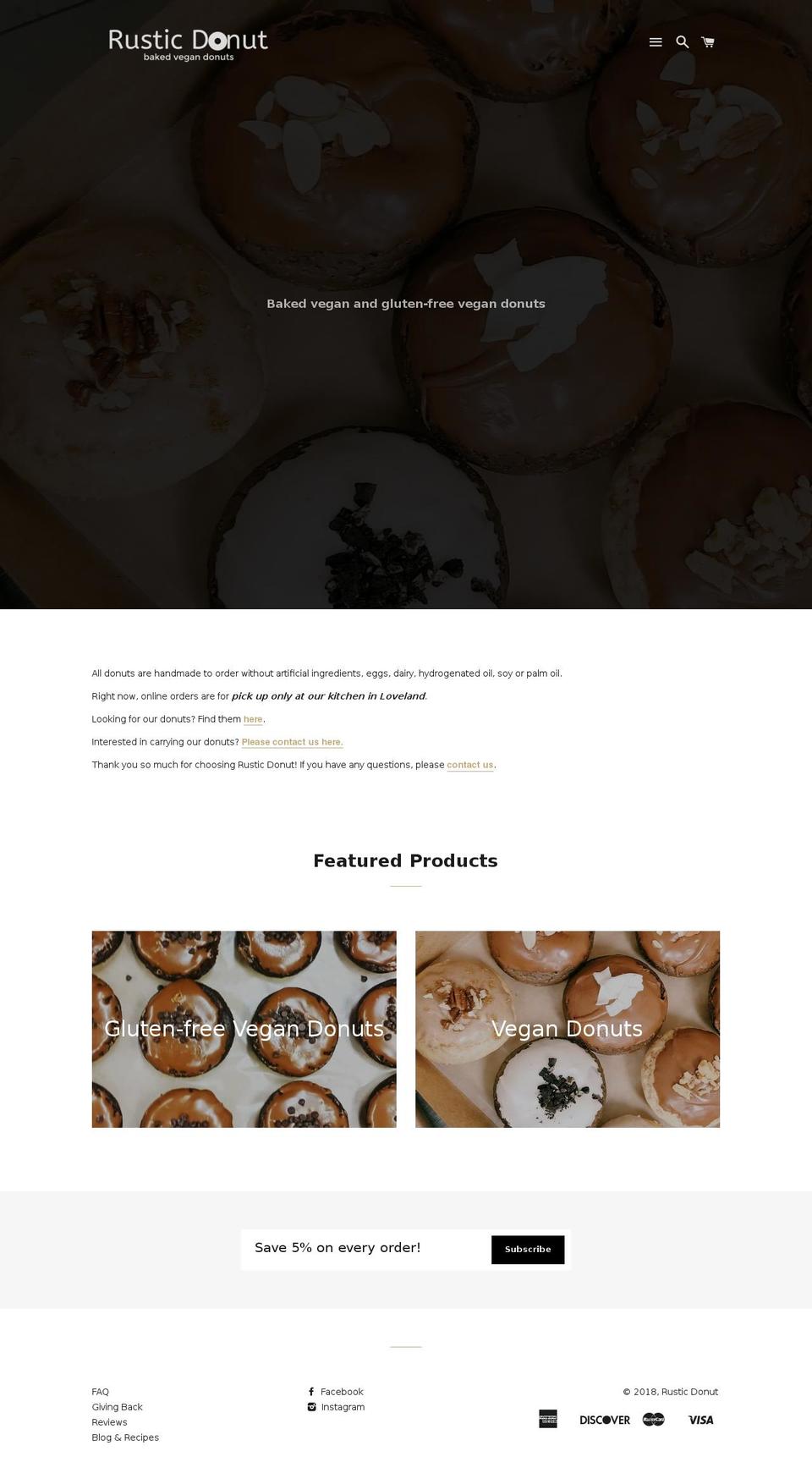 rusticdonuts.com shopify website screenshot