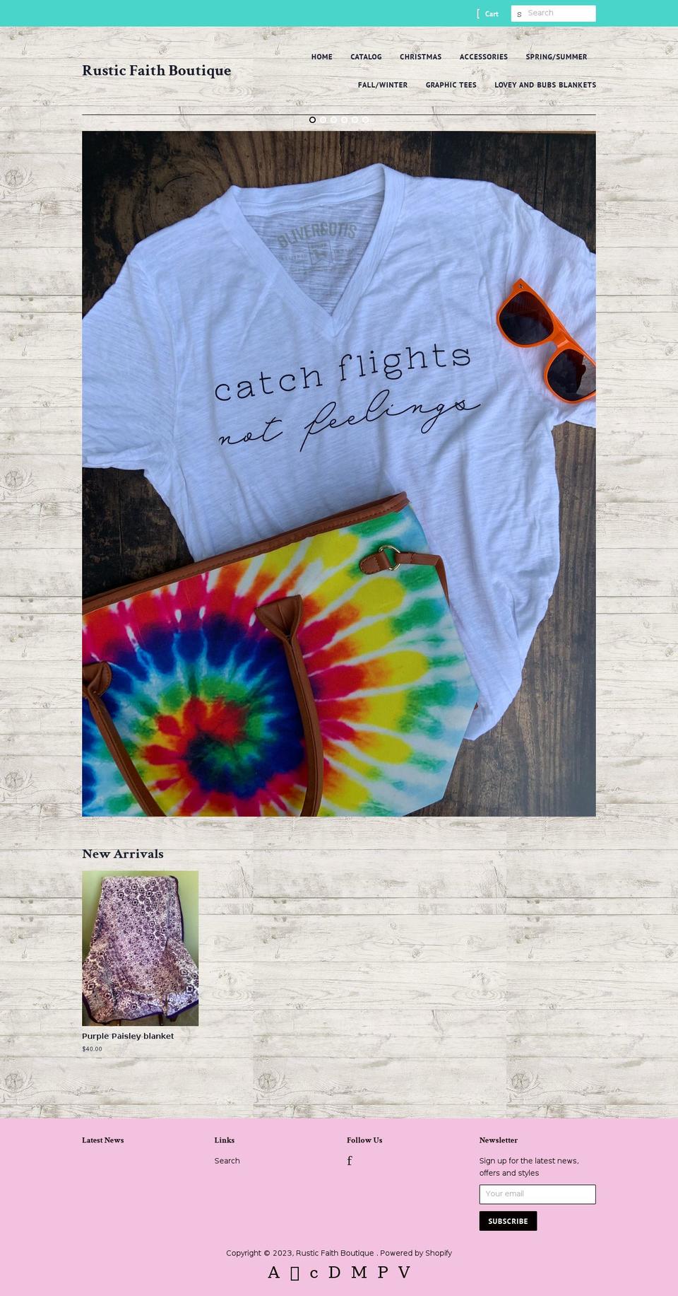 rusticfaithboutique.com shopify website screenshot