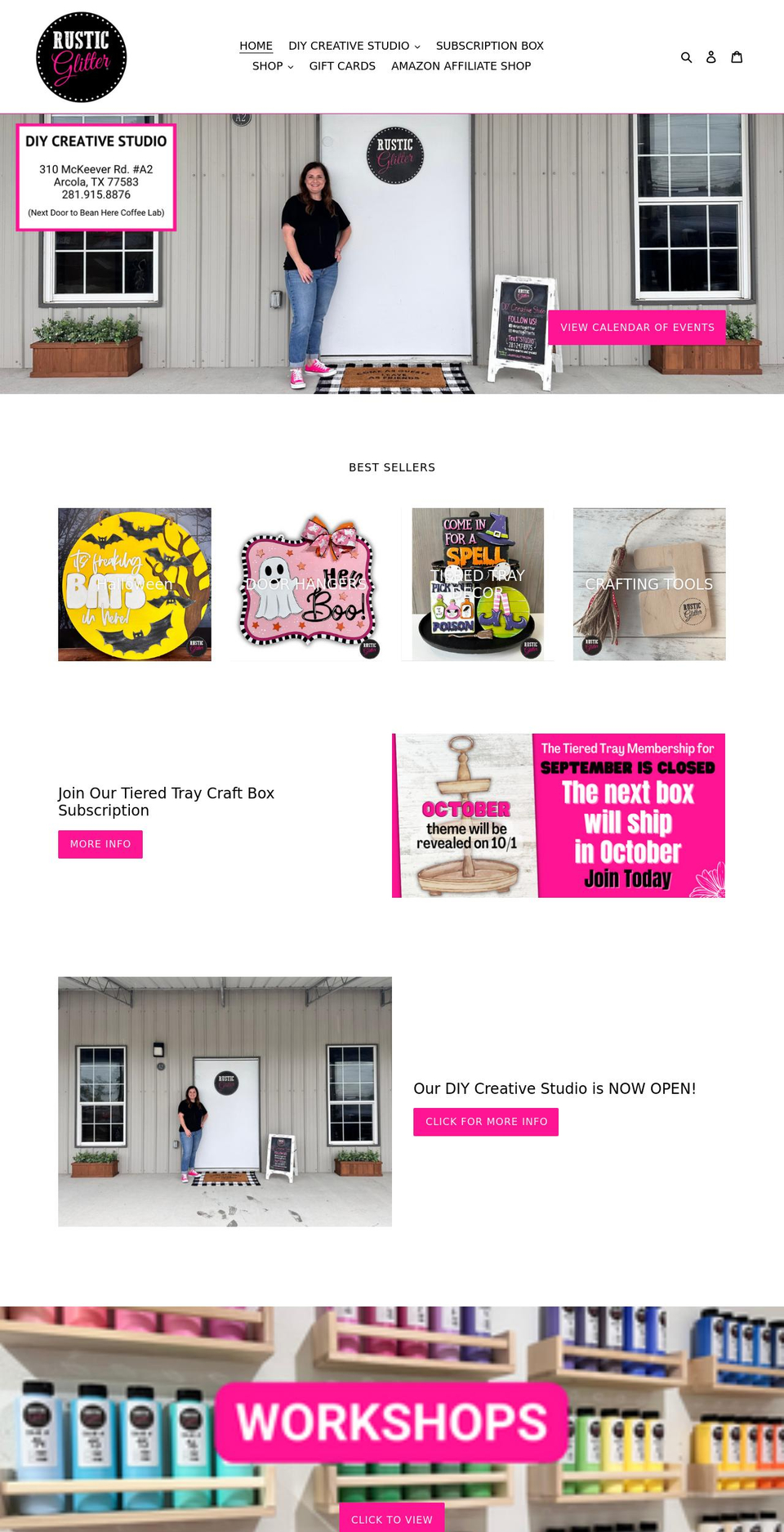 rusticglitter.com shopify website screenshot