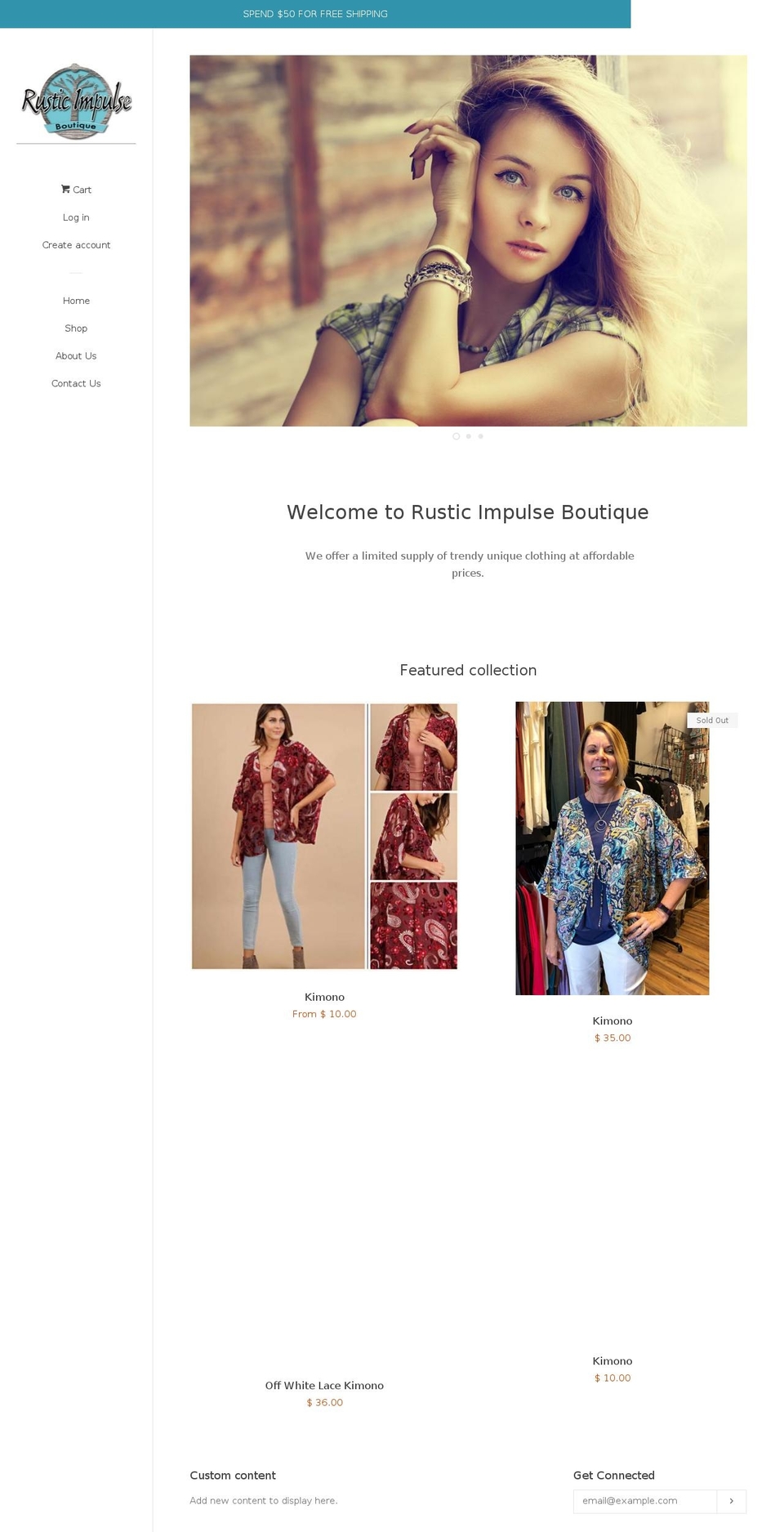 rusticimpulse.com shopify website screenshot