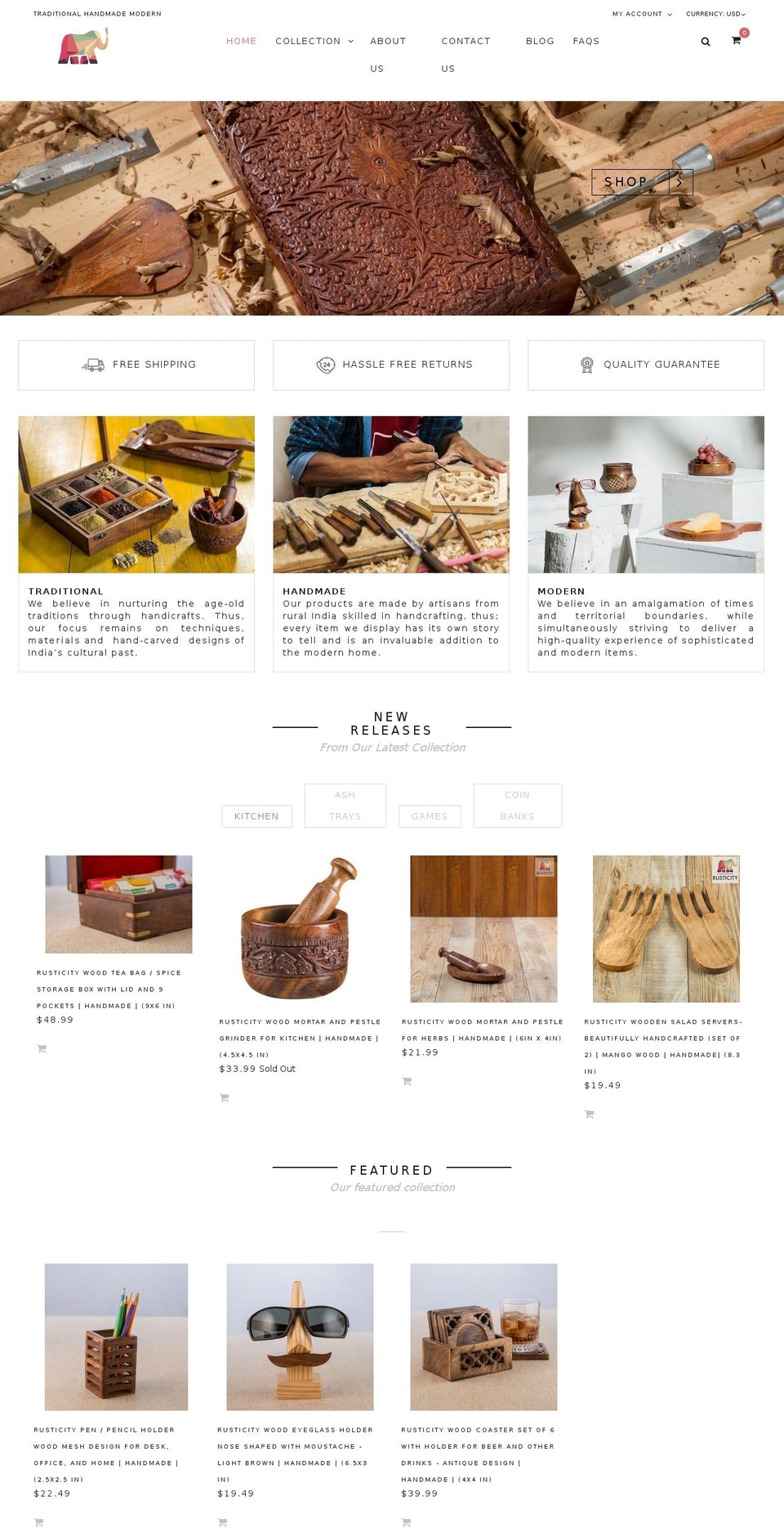 rusticity.net shopify website screenshot