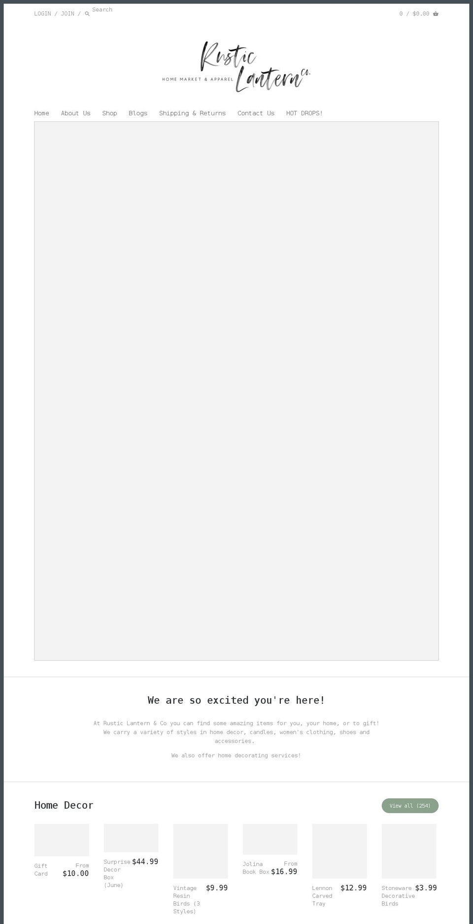 rusticlanternco.com — Shopify storefront screenshot
