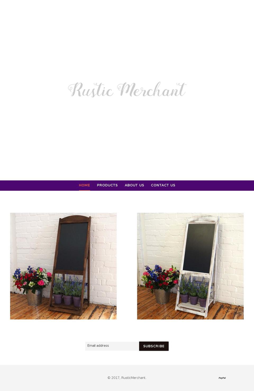 rusticmerchant.com shopify website screenshot