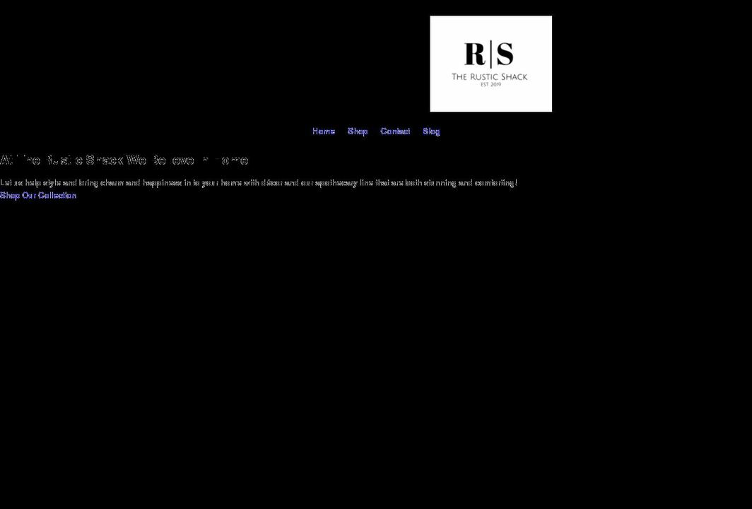 rusticshack.net shopify website screenshot