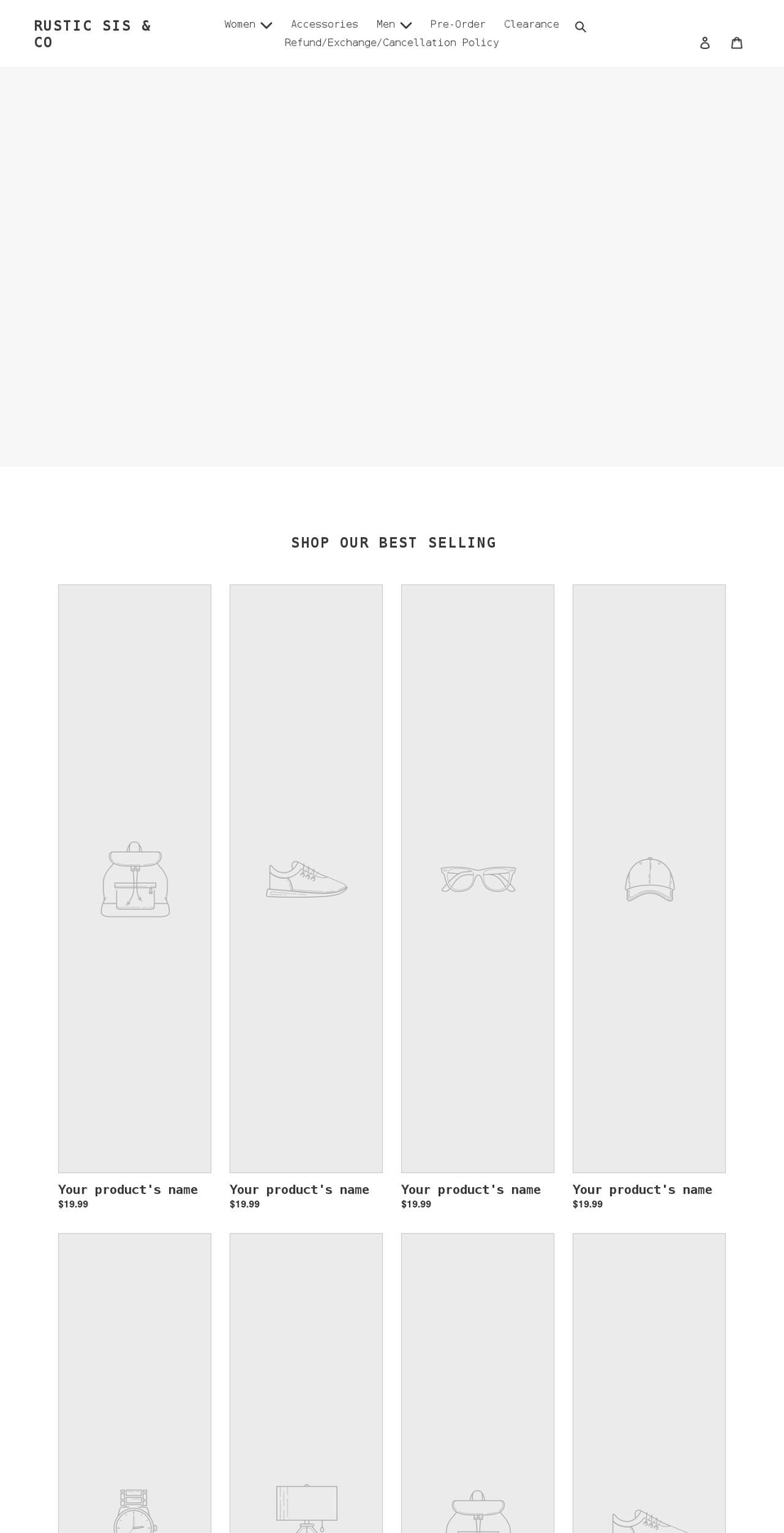 rusticsisandco.com shopify website screenshot