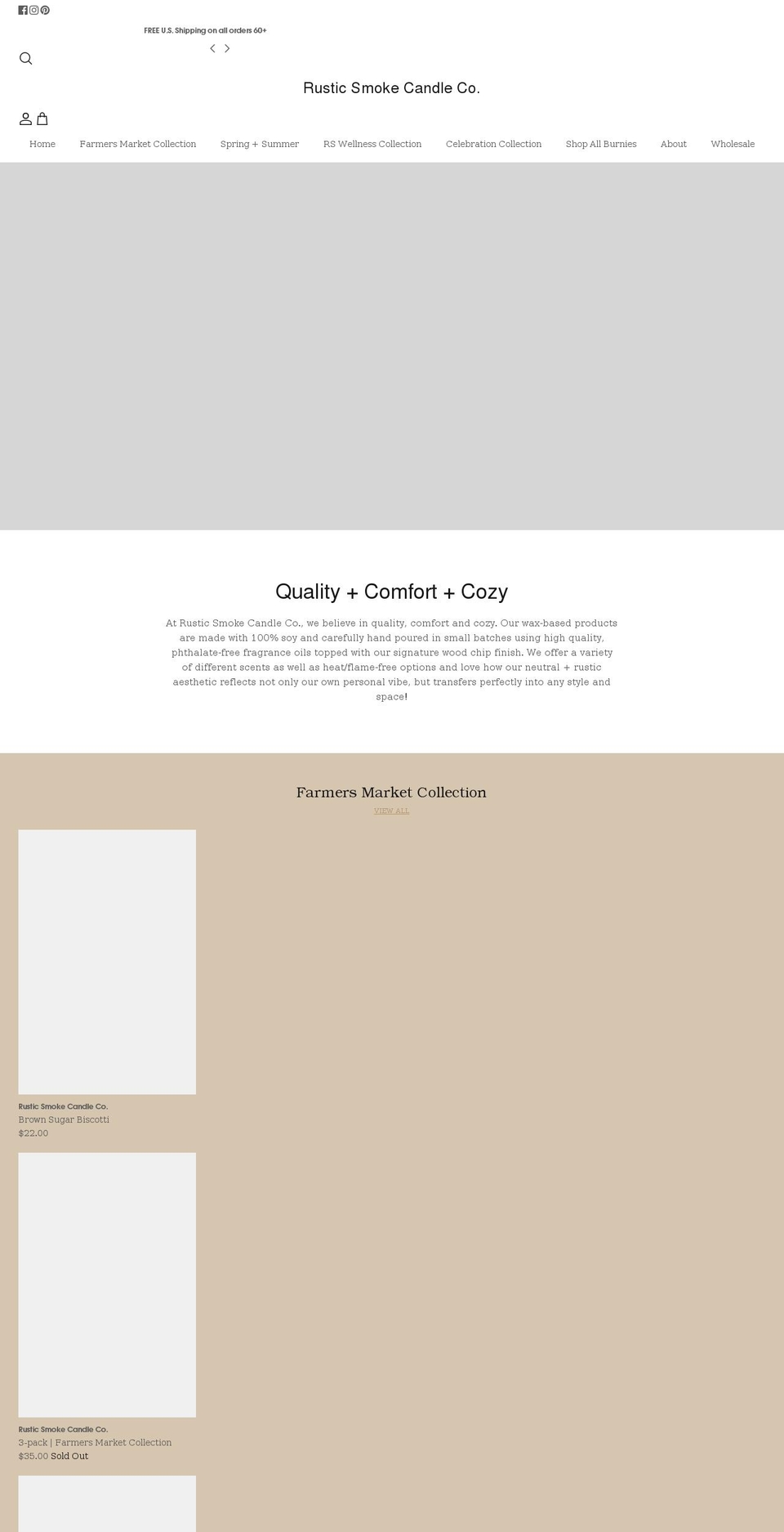 rusticsmokecandleco.com shopify website screenshot