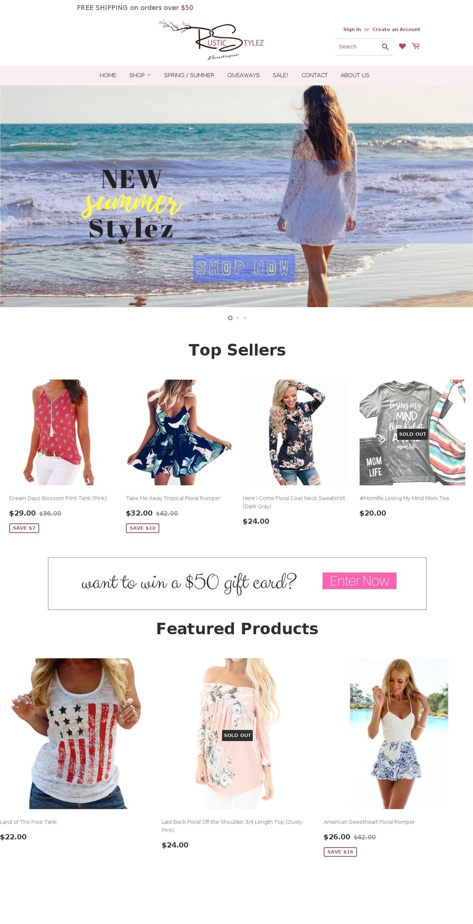 rusticstylez.com — Shopify storefront screenshot