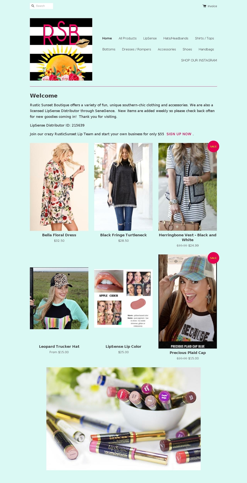 rusticsunset.net shopify website screenshot