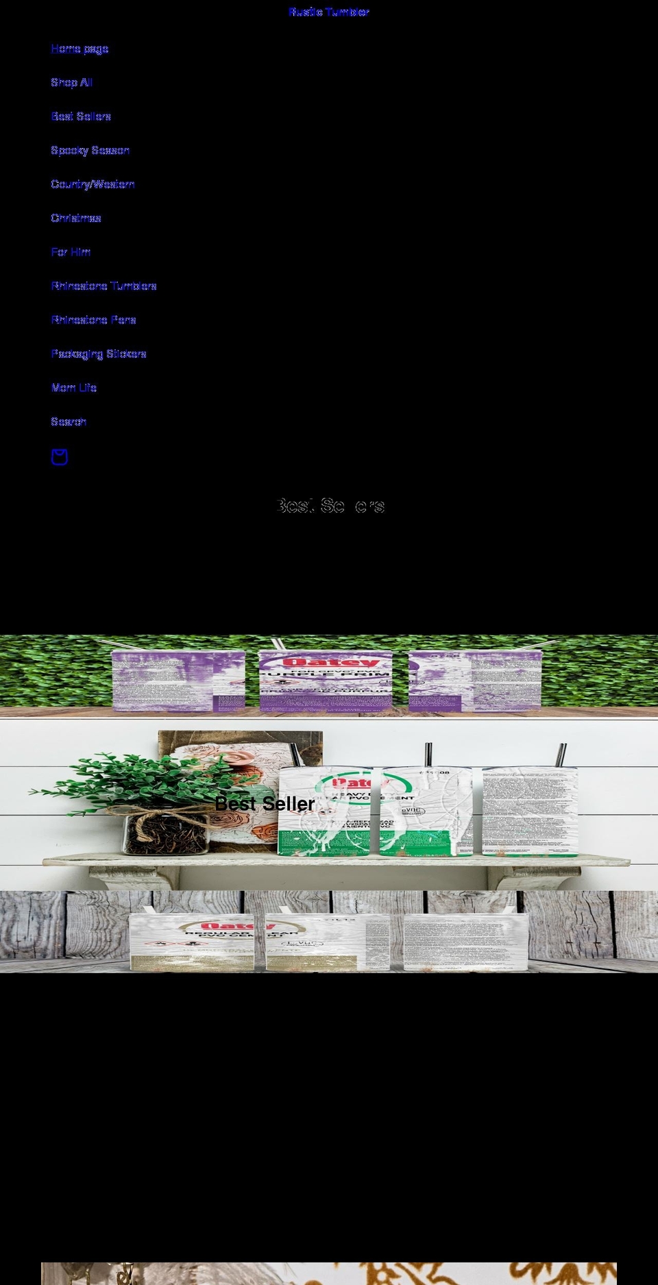 rustictumbler.com shopify website screenshot
