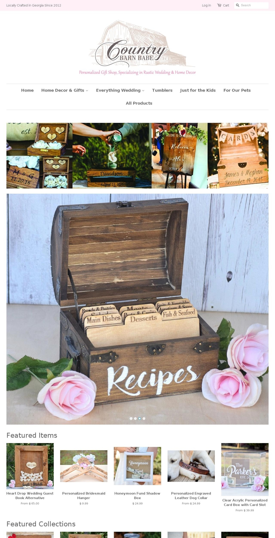 rusticweddingcreations.com — Shopify storefront screenshot