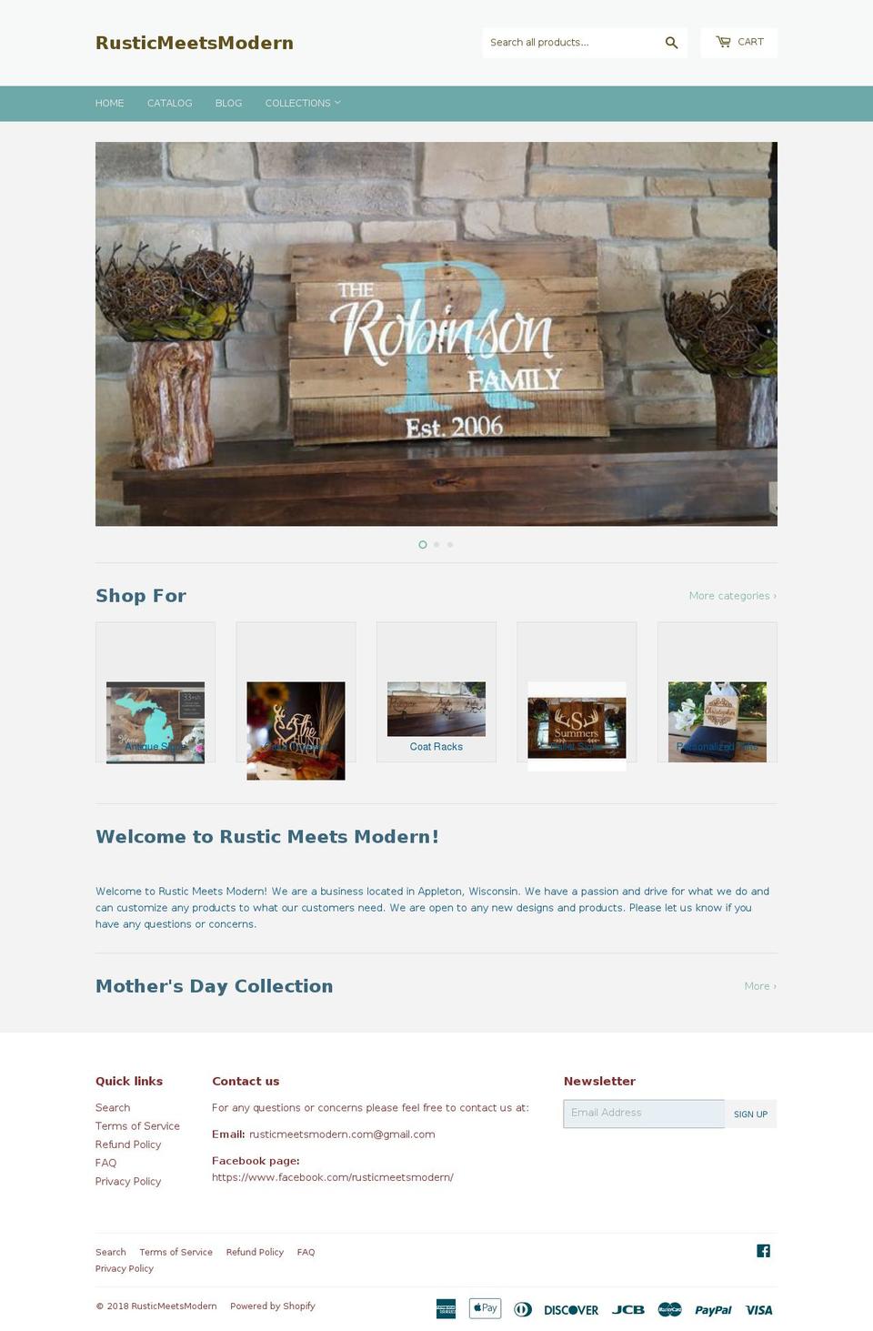 rusticweddinggifts.com shopify website screenshot