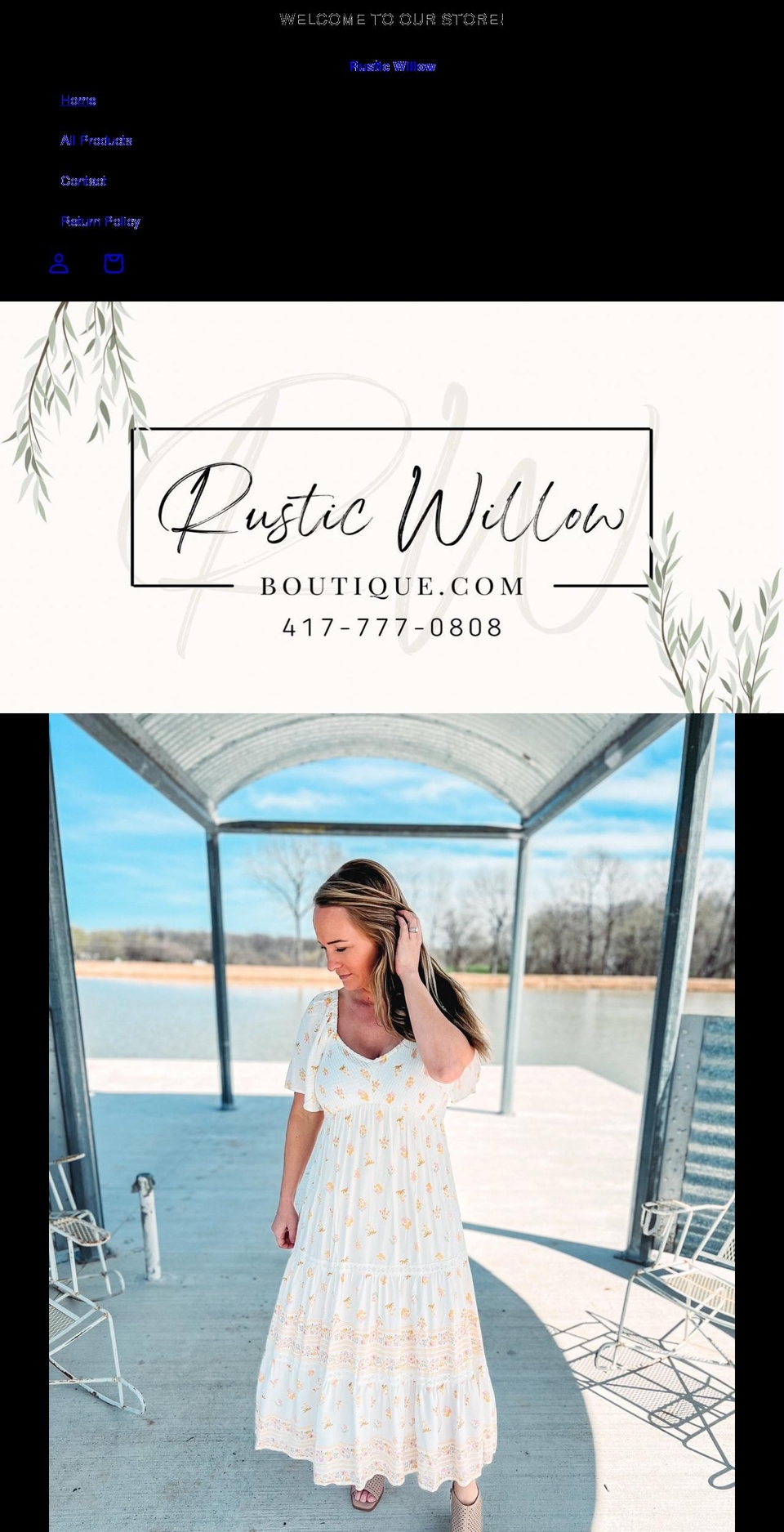 rusticwillowboutique.com shopify website screenshot