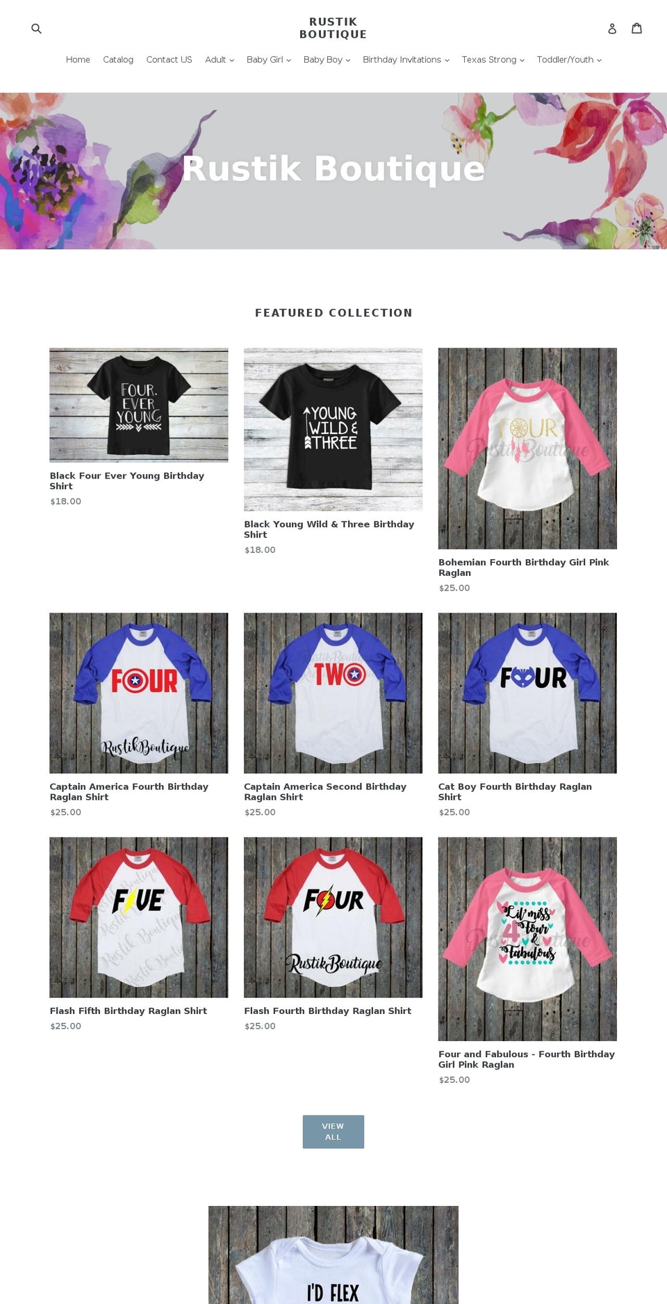 rustikboutique.com — Shopify storefront screenshot