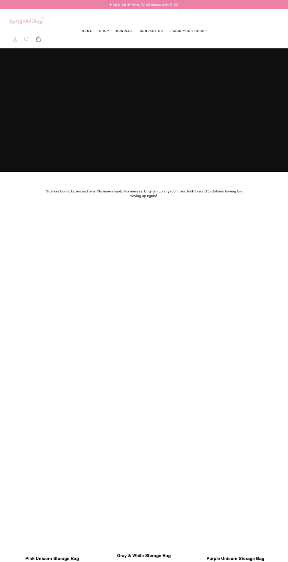 rustyandrose.com shopify website screenshot