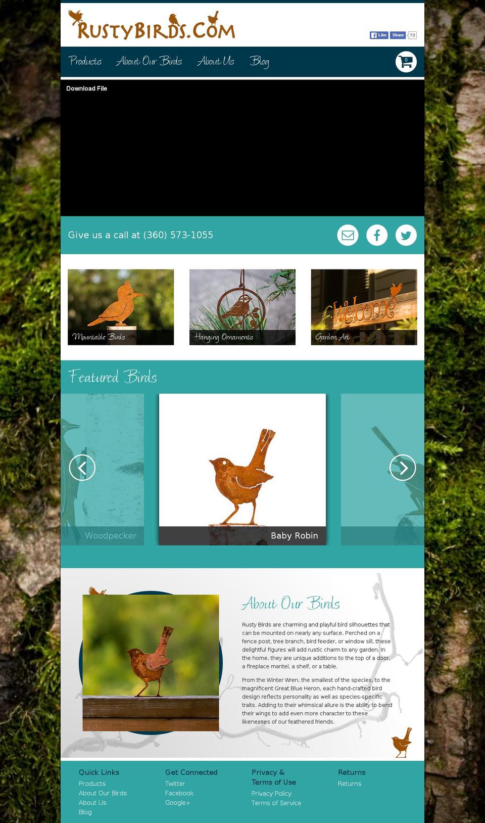 rustybirds.net shopify website screenshot