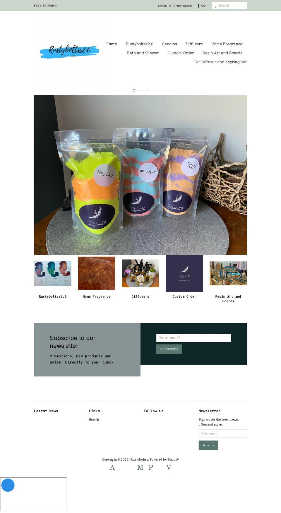 rustyboltss.com shopify website screenshot