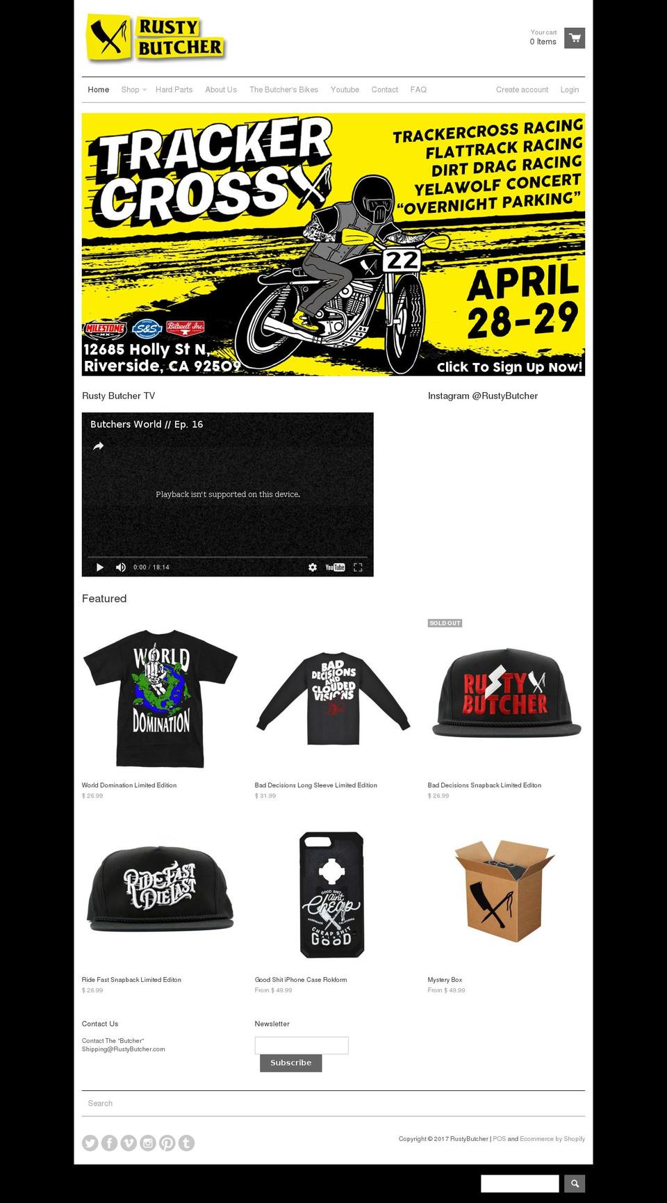rustybutcher.com shopify website screenshot