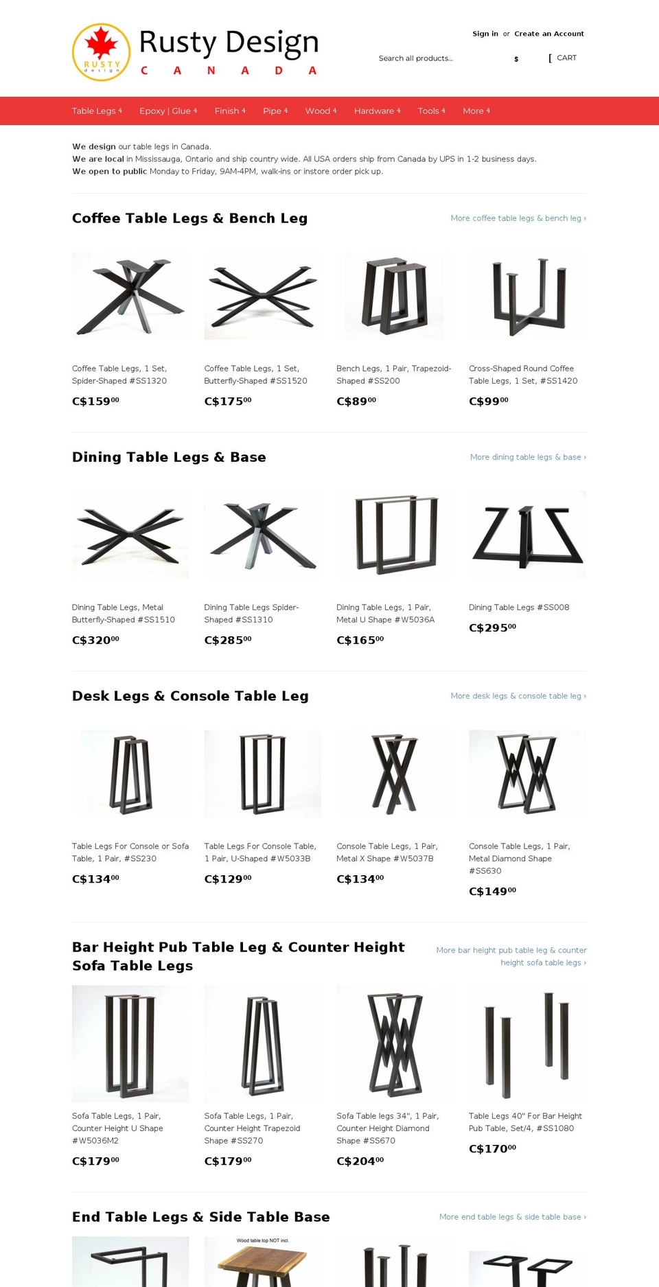 rustydesign.ca shopify website screenshot