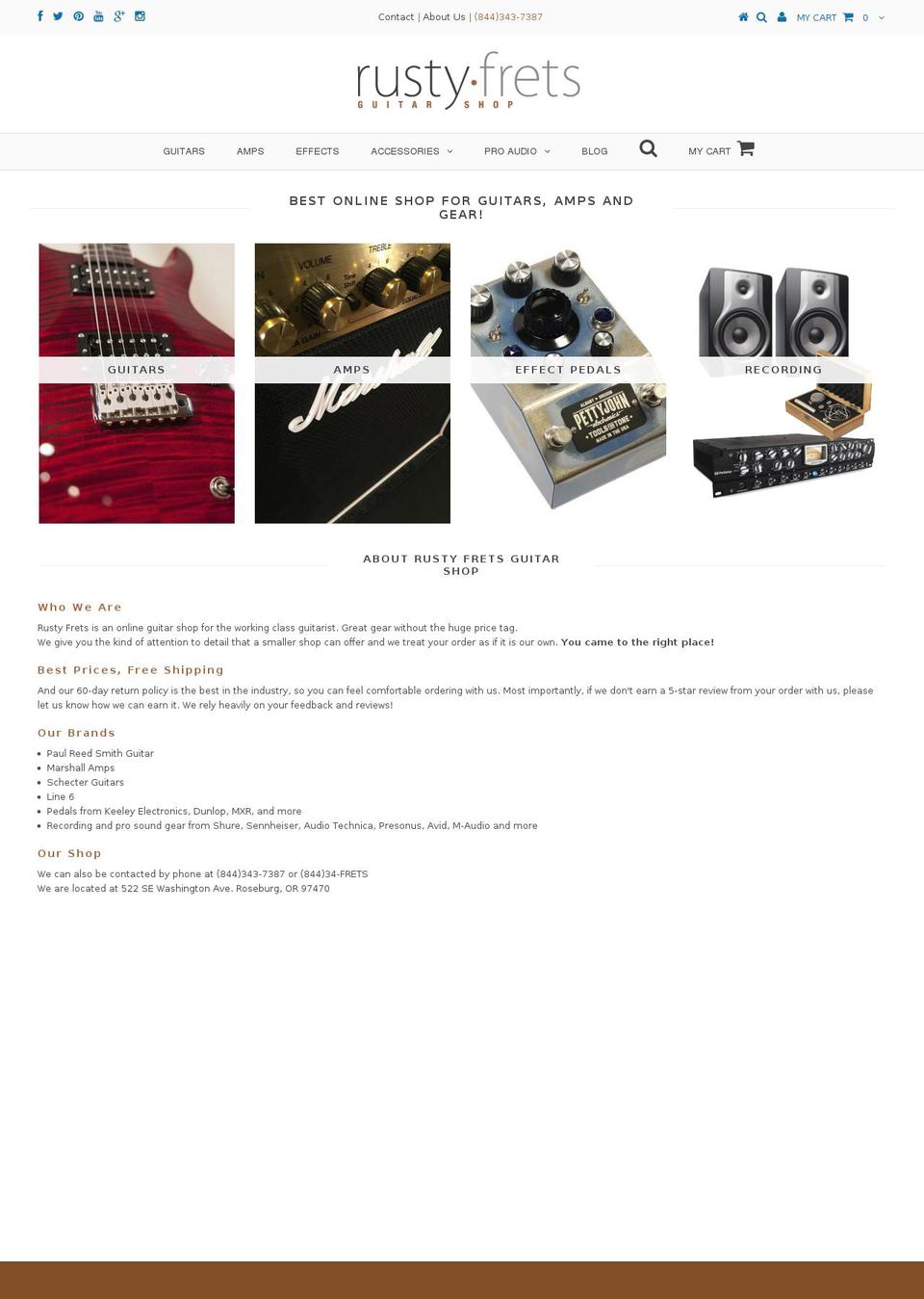 rustyfrets.com shopify website screenshot