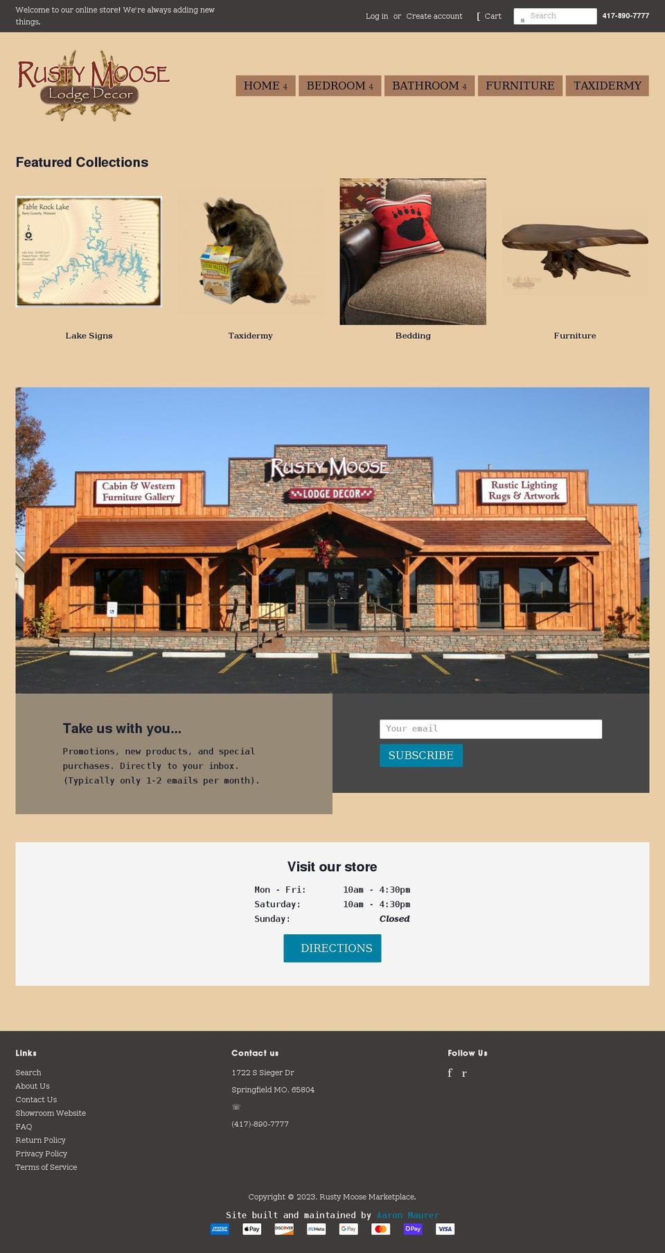 rustymoosemarketplace.com shopify website screenshot