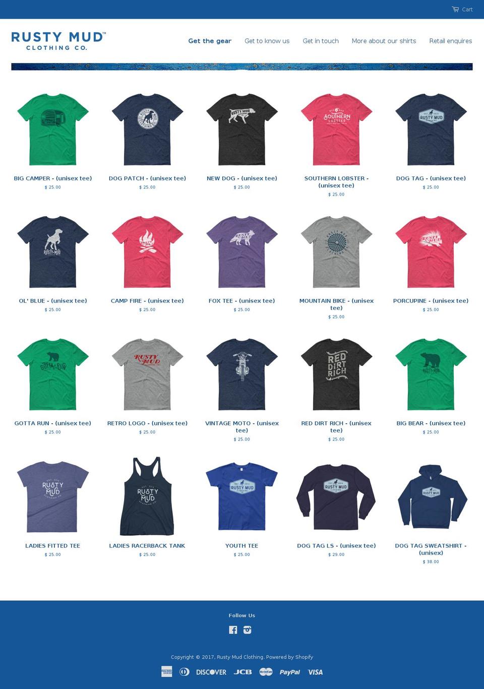 rustymud.com shopify website screenshot