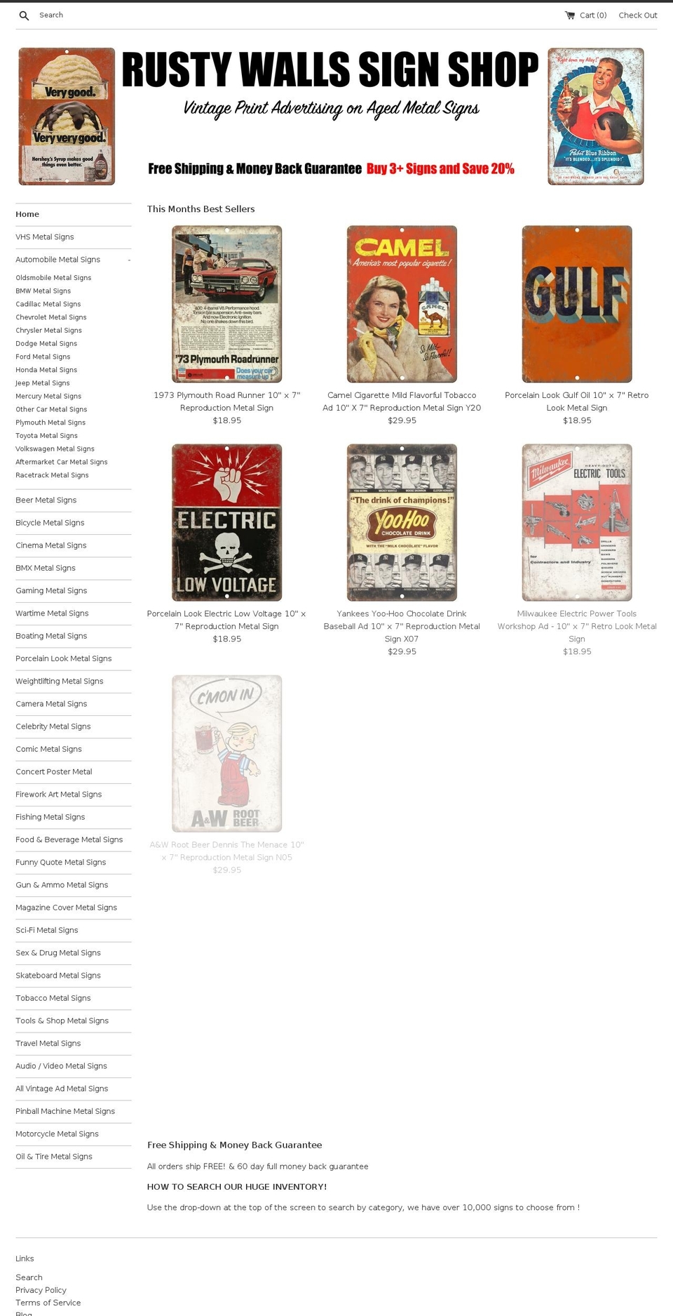 rustywalls.com — Shopify storefront screenshot