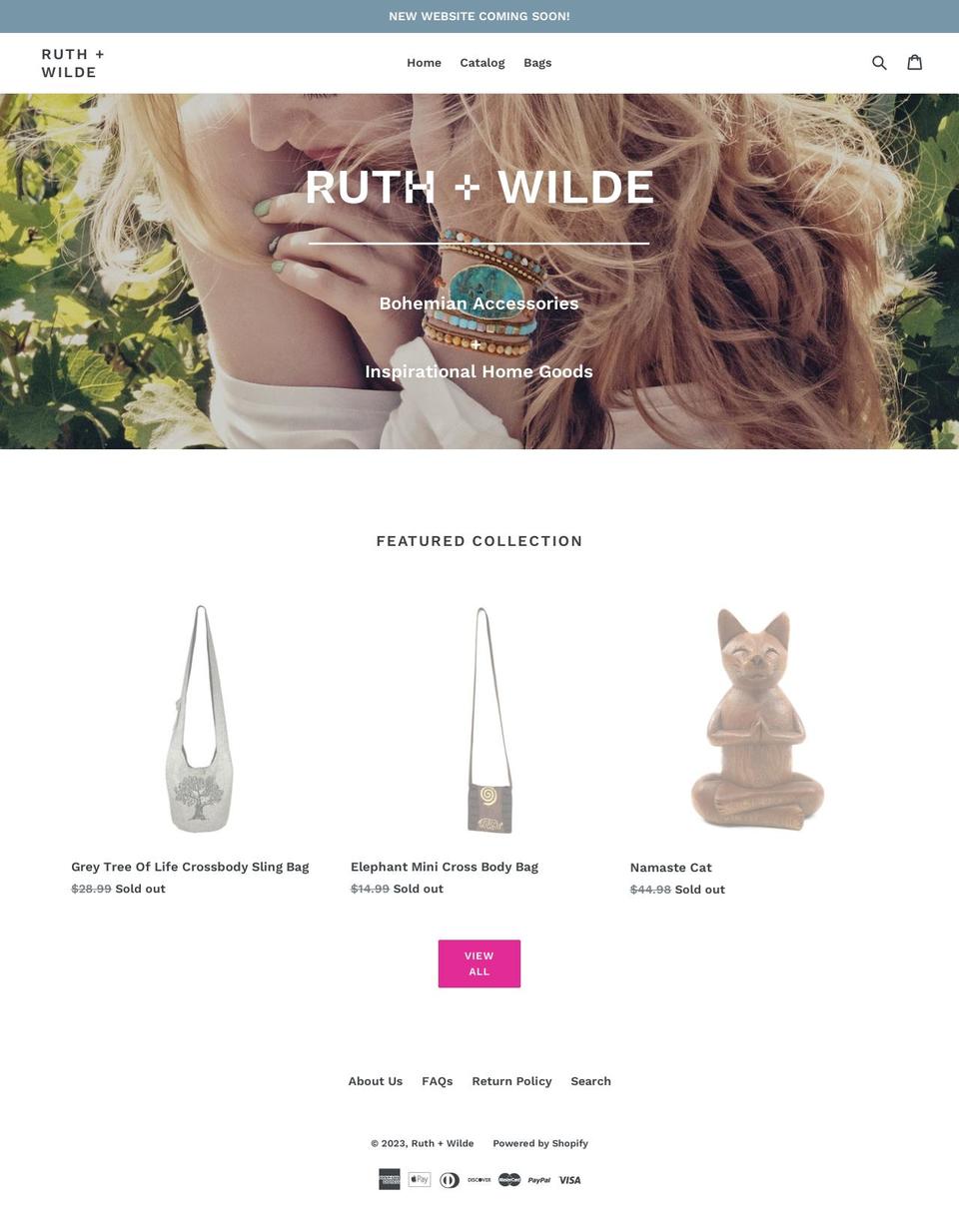 ruthandwilde.com — Shopify storefront screenshot