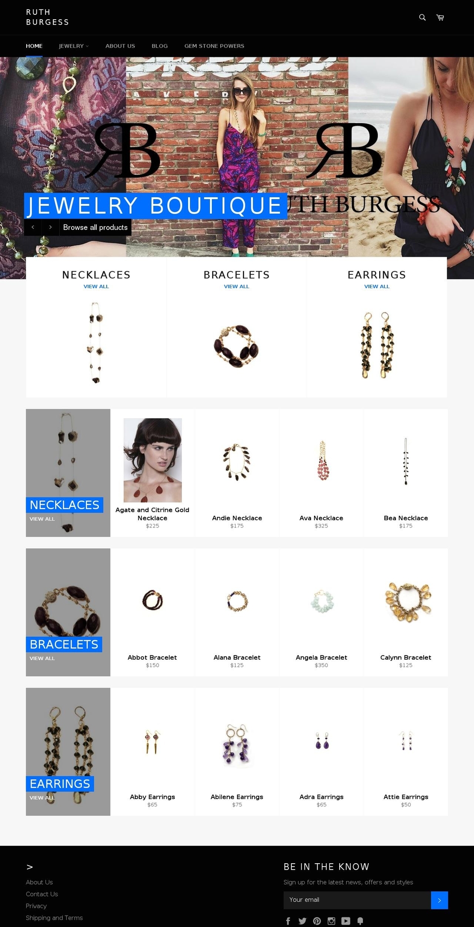ruthburgess.com shopify website screenshot