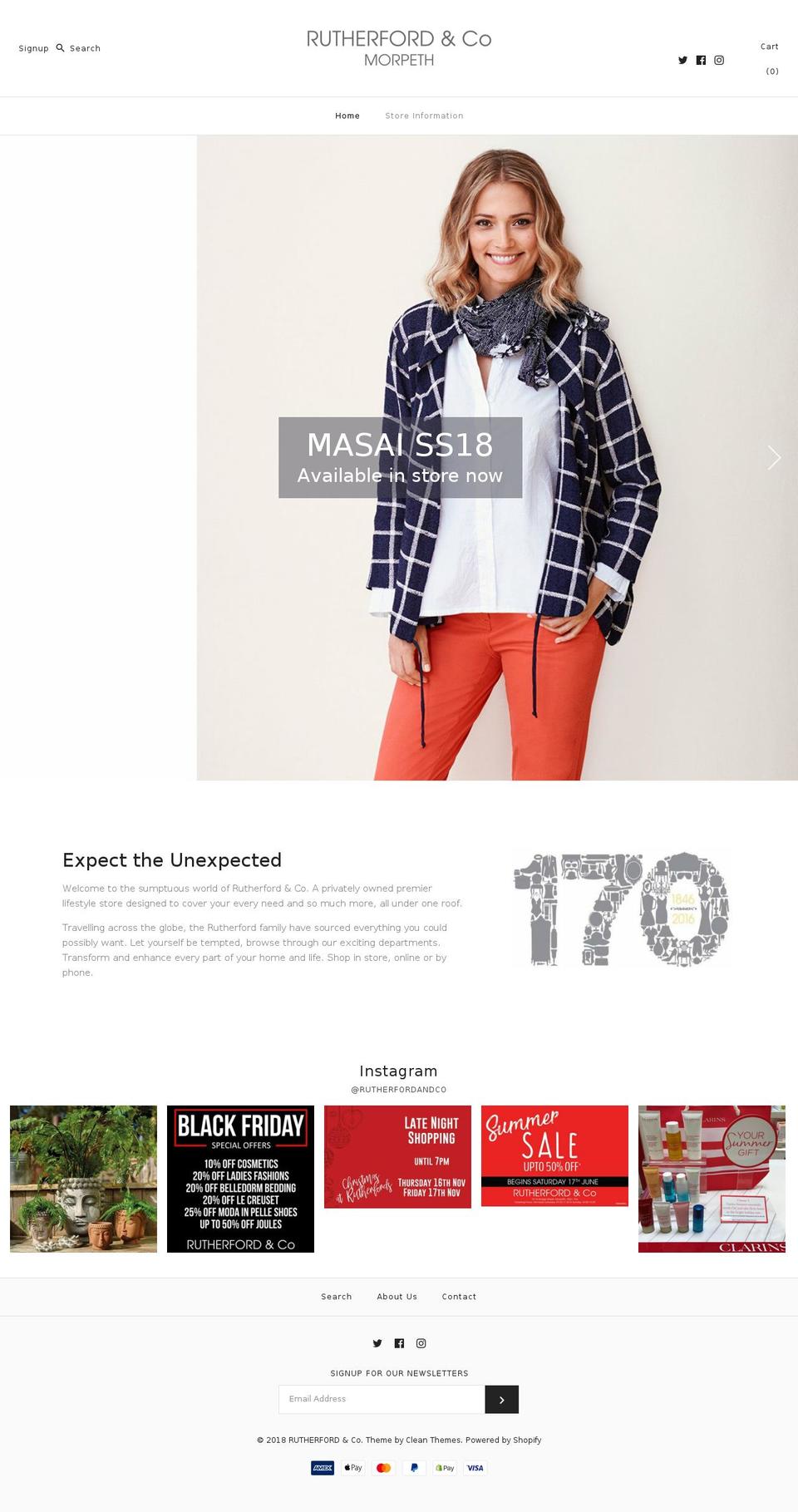 rutherfordsofmorpeth.com — Shopify storefront screenshot