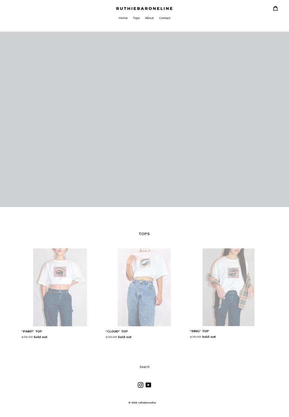 ruthiebaroneline.com shopify website screenshot