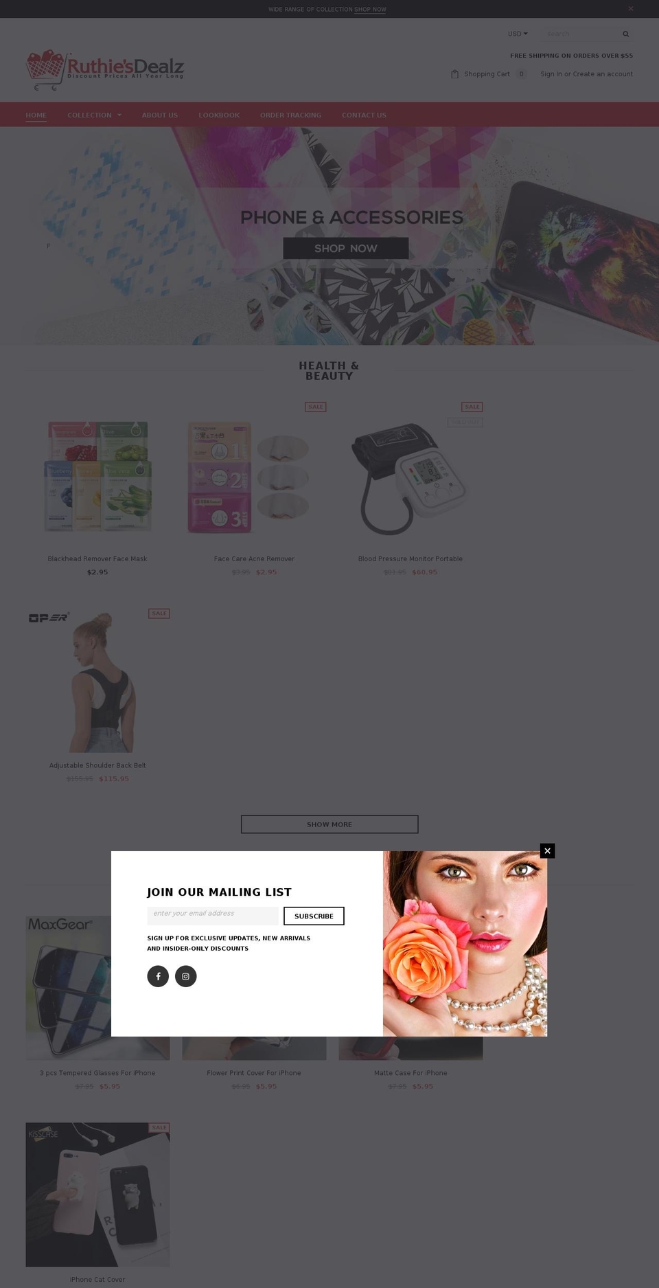 ruthiesdealz.com — Shopify storefront screenshot